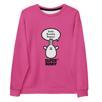Pink Speech Bubble Bunny 2-sided Recycled Unisex Sweatshirt
